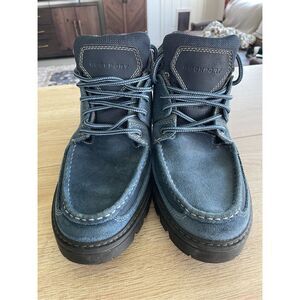 Rockport Hydro Shield Suede Moc Toe Boots Mens 11 Blue Waterproof Hiking Outdoor